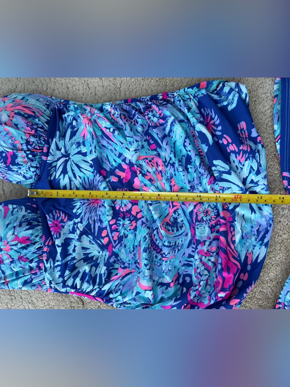 Lilly Pulitzer Top Size 4 Bottom Size 6 Twilight Blue Tankini Two Piece Swimsuit - Picture 8 of 9